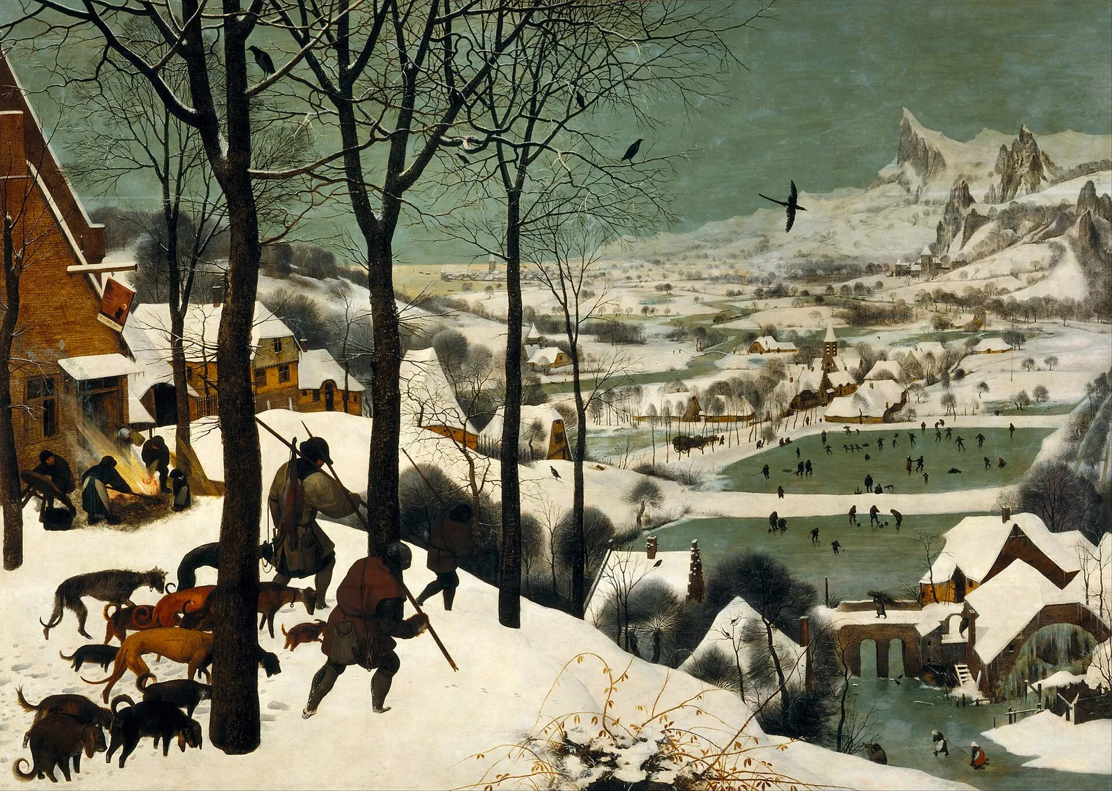 Puzzle du tableau Les Chasseurs dans la neige de Bruegel