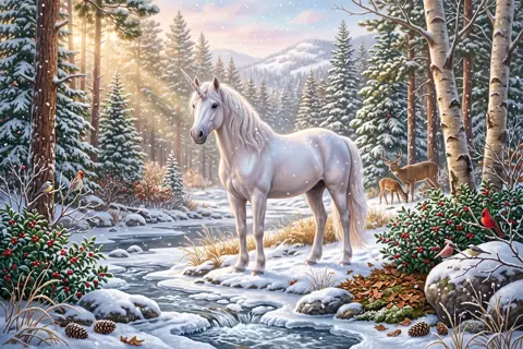 Puzzle Licorne dans la neige