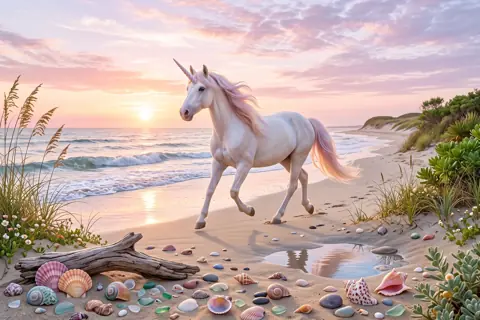 Puzzle Licorne sur la plage