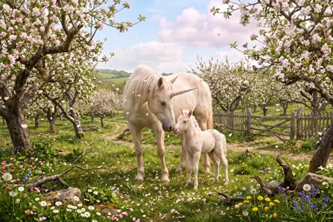 Puzzle Maman licorne et son petit