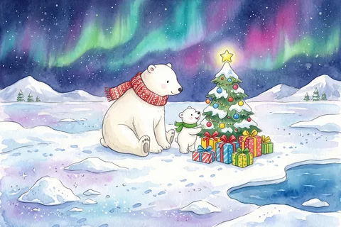 Puzzle Ours polaires et cadeaux