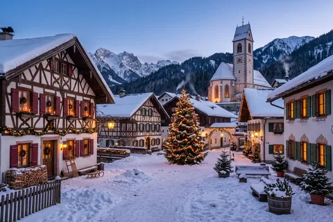 Puzzle Village de Noël enneigé